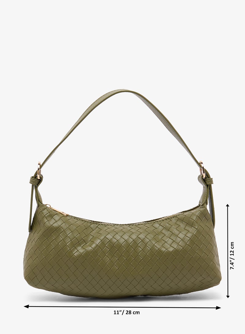 جلاموروس حقيبة كتف منسوجة خضراء - Image 5